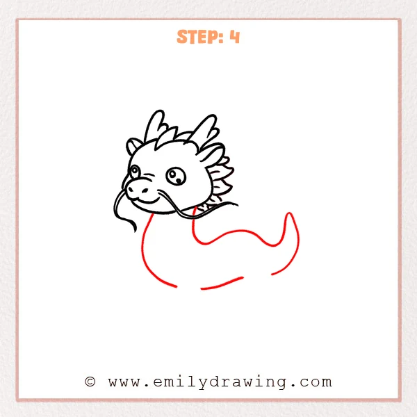how to draw a chinese dragon - Step 4